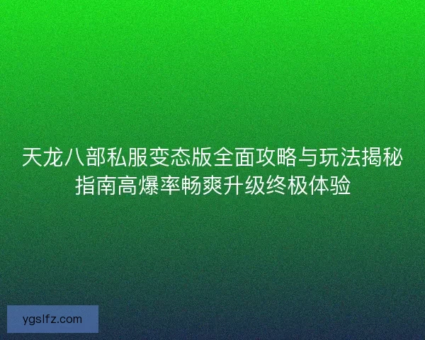 天龙八部私服变态版全面攻略与玩法揭秘指南高爆率畅爽升级终极体验