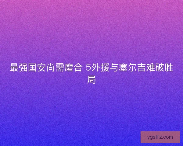 最强国安尚需磨合 5外援与塞尔吉难破胜局